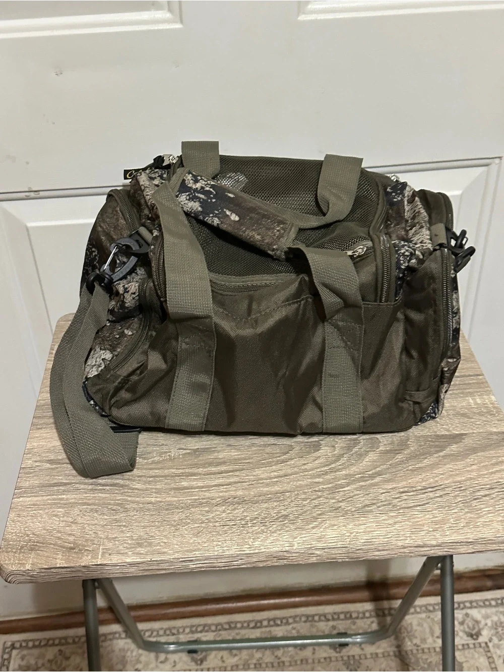 Cabela’s Catch-All Gear Bag Weather Resistant Camo Pocket Fishing Hunting NWOT